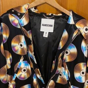 Moschino/ H&M collab jacket with hoodie and visor